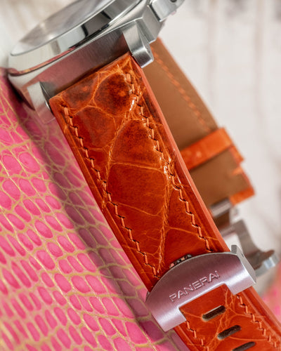 Bespoke Watch Strap in Orange Himalayan Crocodile