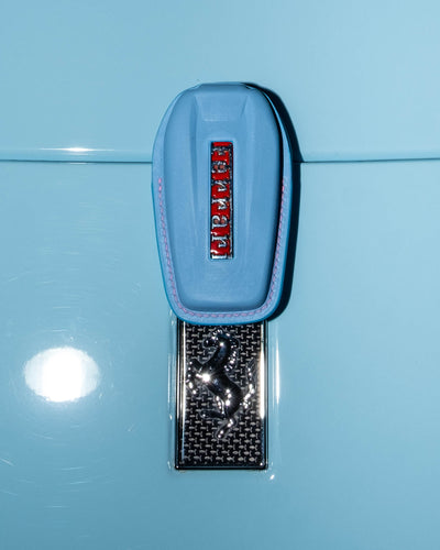 Bespoke Key Fob Cover in Baby Blue Nappa
