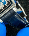 Bespoke Watch Strap in Navy Blue Crocodile
