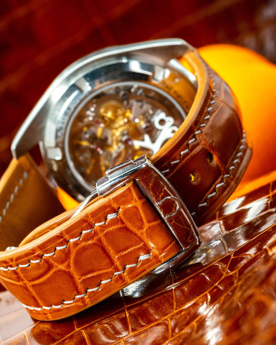 Bespoke Watch Strap in Chestnut Brown Crocodile