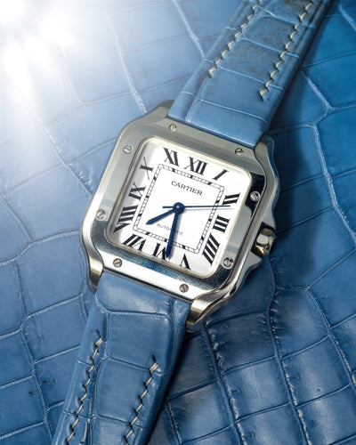 Bespoke Watch Strap in Baby Blue Himalayan Crocodile