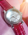 Bespoke Watch Strap in Fuchsia Pink Crocodile
