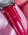 Bespoke Watch Strap in Fuchsia Pink Crocodile