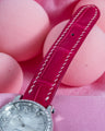 Bespoke Watch Strap in Fuchsia Pink Crocodile
