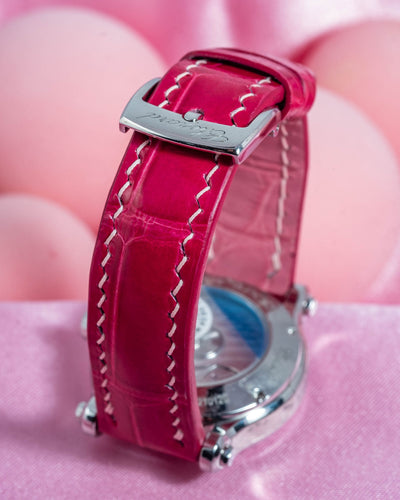 Bespoke Watch Strap in Fuchsia Pink Crocodile