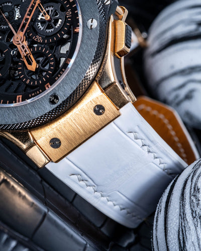Bespoke Watch Strap in White Crocodile