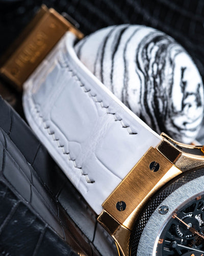 Bespoke Watch Strap in White Crocodile