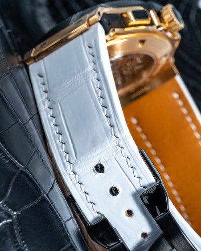 Bespoke Watch Strap in White Crocodile