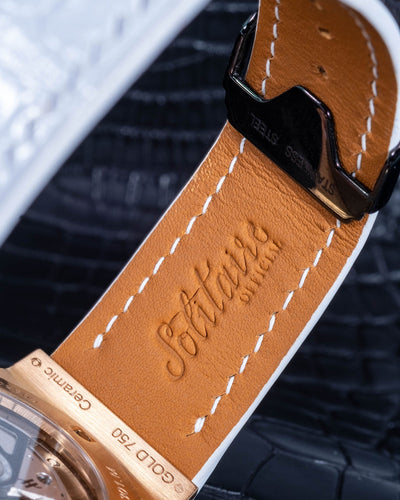 Bespoke Watch Strap in White Crocodile