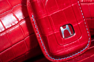Bespoke Key Fob Cover in Ferrari Red Crocodile