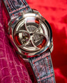 Bespoke Watch Strap in Multi-Purple Galaxy Crocodile