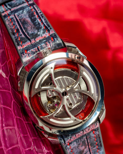 Bespoke Watch Strap in Multi-Purple Galaxy Crocodile