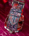 Bespoke Watch Strap in Multi-Purple Galaxy Crocodile