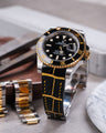 Bespoke Watch Strap in Gold Black Alligator