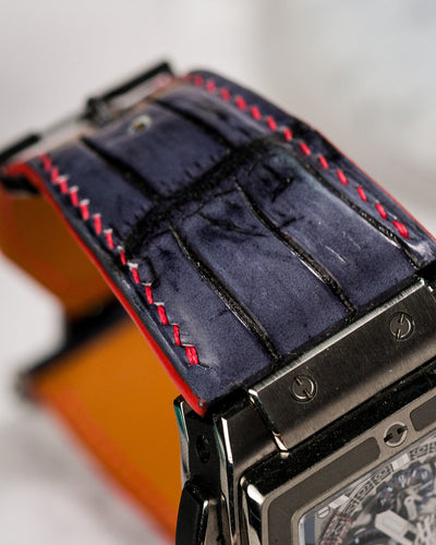 Bespoke Watch Strap in Grey Rubbed Off Crocodile