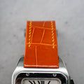 Bespoke Watch Strap in Orange Crocodile