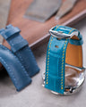 Bespoke Watch Strap in Turquoise Blue Crocodile