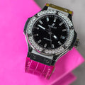Bespoke Watch Strap in Fuchsia Pink Crocodile