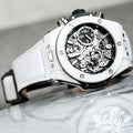 Bespoke Watch Strap in White Crocodile