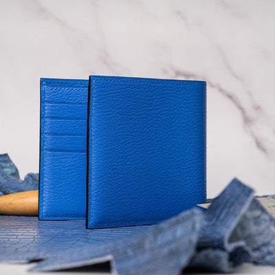 Bespoke Bifold Wallet in Royal Blue Chèvre
