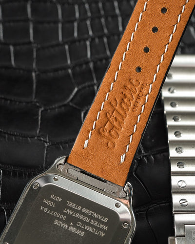 Bespoke Watch Strap in Black Crocodile