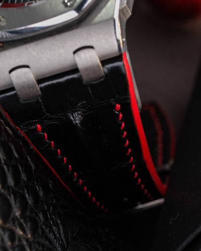 Bespoke Watch Strap in Black Crocodile