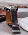 Bespoke Watch Strap in Charcoal Grey Crocodile