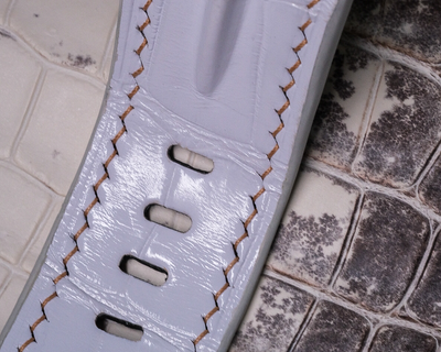Bespoke Watch Strap in White Crocodile