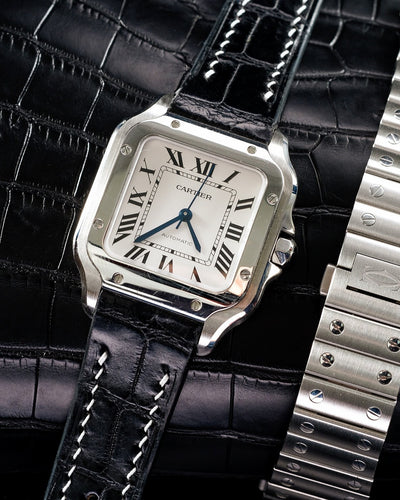 Bespoke Watch Strap in Black Crocodile