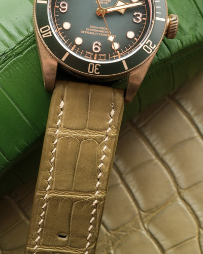 Bespoke Watch Strap in Juniper Green Alligator