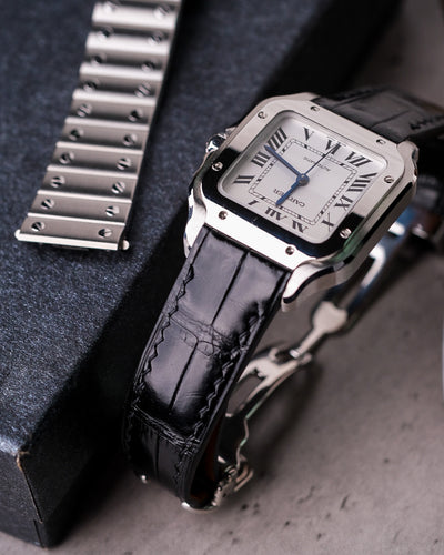 Bespoke Watch Strap in Black Crocodile