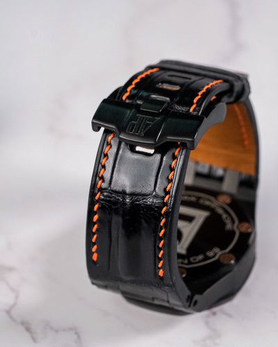 Bespoke Watch Strap in Jet Black Crocodile