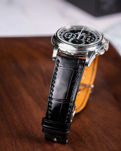 Bespoke Watch Strap in Black Crocodile