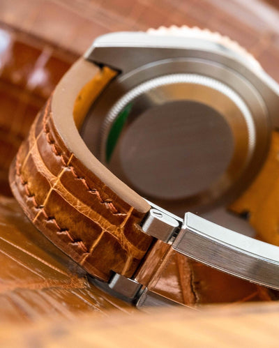 Bespoke Watch Strap in Brown Himalayan Crocodile