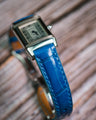 Bespoke Watch Strap in Miami Blue Crocodile