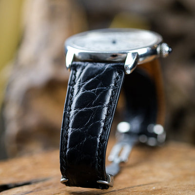 Bespoke Watch Strap in Black Crocodile