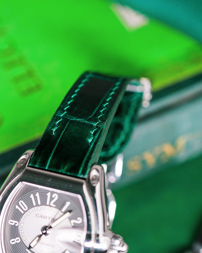 Bespoke Watch Strap in Hunter Green Crocodile