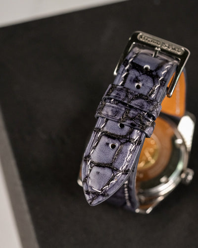 Bespoke Watch Strap in Grey Rubbed Off Crocodile