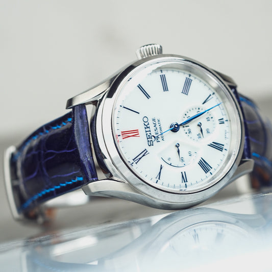 Bespoke Watch Strap in Electric Blue Crocodile