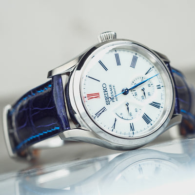 Bespoke Watch Strap in Electric Blue Crocodile
