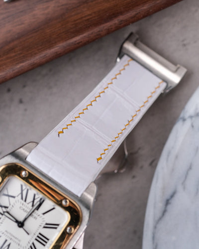 Bespoke Watch Strap in White Crocodile