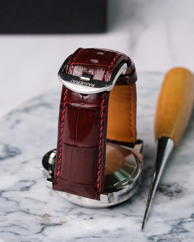 Bespoke Watch Strap in Reddish Brown Crocodile