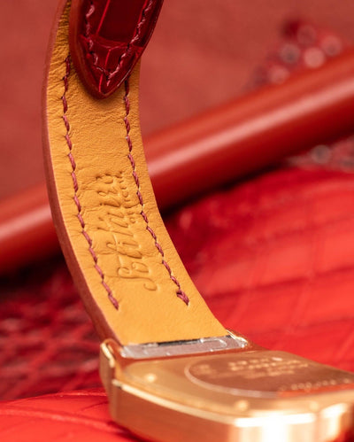 Bespoke Watch Strap in Blood Red Crocodile
