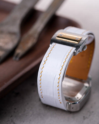 Bespoke Watch Strap in White Crocodile