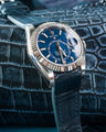 Bespoke Watch Strap in Navy Blue Crocodile