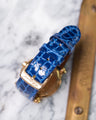 Bespoke Watch Strap in Royal Blue Circular Grains Alligator