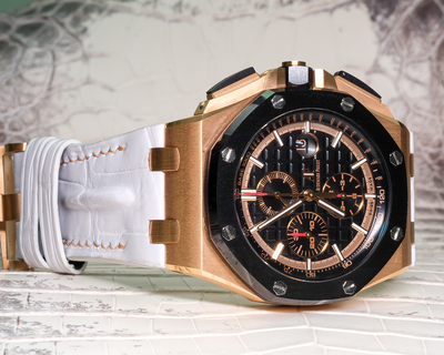 Bespoke Watch Strap in White Crocodile