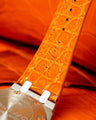 Bespoke Watch Strap in Orange Himalayan Crocodile