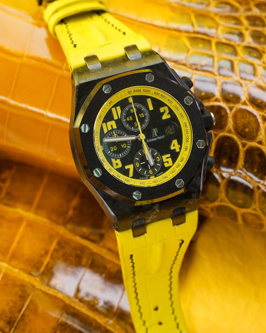 Bespoke Watch Strap in Yellow Crocodile