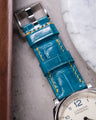Bespoke Watch Strap in Turquoise Blue Crocodile